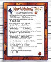 Challenge them to a trivia party! March Madness Party Trivia Game Basketball Trivia Ncaa Trivia Print Enjoymyprintables