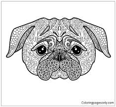 Fuzzy's advanced adult coloring pages include simple and complex flower, animal, and pattern coloring book designs for your doodling pleasure oh, how i love to color! Dog Pug Doodle Illustration Coloring Pages Happy New Year Coloring Pages Coloring Pages For Kids And Adults