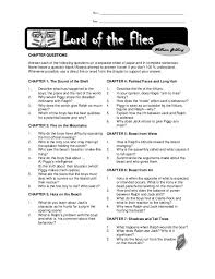Chapter Questions Lord Of The Flies Lord Of The Flies High School Literature This Or That Questions