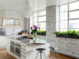 Brick wall in kitchen fabulous hood and stove stainless steel. 33 Modern Interior Design Ideas Emphasizing White Brick Walls Brick Kitchen Brick Interior White Wash Brick