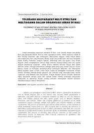 Kertas yang dibentangkan di konvensyen kebangsaan kecemerlangan sosial dan pembangunan komuniti, pusat. Pdf Toleransi Masyarakat Multi Etnis Dan Multiagama Dalam Organisasi Subak Di Bali