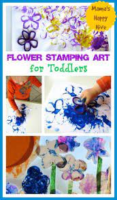 Flowers bring so much happiness with their beauty and scent. Flower Art For Toddlers Mama S Happy Hive Toddler Art Toddler Crafts Toddler Activities