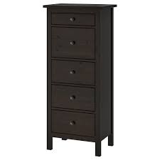 This 4 drawer tall dresser has a top drawer with a divider inside while giving a two drawer look on the outside. Hemnes Chest Of 5 Drawers Black Brown 58x131 Cm Ikea