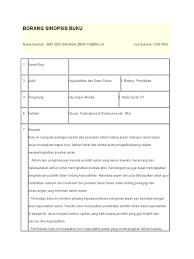 Nba 6020 1 nama guru : Borang Sinopsis Buku