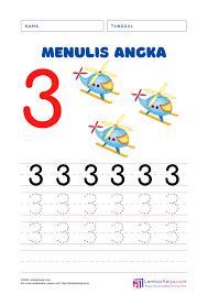 Worksheet anak ini gratis, dapat anda bagikan bagi siapapun yang membutuhkannya. Menulis Angka 3 Seri Transportasi Lembarkerja Com