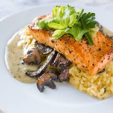 Make Ahead Risotto Recipe With Mushrooms And Baked Salmon Baked Salmon Risotto Recipes Baked Salmon Recipes