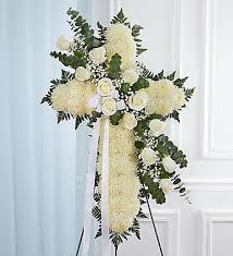 At from you flowers we offer same day funeral flower delivery when needed, as well as next day delivery. Peace Prayers Standing Cross White Funeral Spray In Cumming Ga Flower Jazz