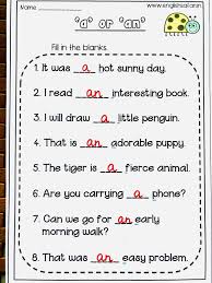 Free A An Worksheet Www Englishsafari In In 2020 Word Family Worksheets English Worksheets For Kids English Grammar For Kids