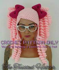 Crochet Pigtail Hat Pattern Please Read Description Before Buying In 2021 Crochet Bows Free Pattern Crocheted Beard Pattern Crochet