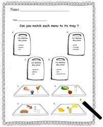 Food Menu French Printable French Teacher Resource Learning Etsy French Worksheets Learn French Worksheets For Kids