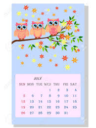 For marking all the july dates you must have blank july 2021 calendar and if you don't have any idea of the use of calendar then you need to check the online free july 2021 calendar template. Calendar 2021 Cute Calendar With Funny Cartoon Owls July Royalty Free Cliparts Vectors And Stock Illustration Image 144482656