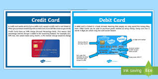 Basic terms in some ways, credit and debit cards are alike. Debit And Credit Card Poster A4 Display Poster