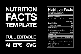 Nutrition facts label design template for food content. Nutrition Facts Template Creative Illustrator Templates Creative Market