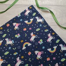 Snow fox hand knit wool pullover pink colorful ski snow sweater from nepal. Unicorn Christmas Navy Cotton Lycra Jersey Caboodle Textiles