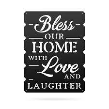 Show off your style and character with made of quality solid wood. Religious Home Decor Ideas Bless Our Home Wall Art Love Laughter Realsteel Center