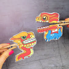 Chinese dragon mask template from fantasy masks category. Chinese Dragon Clothespin Puppets Easy Peasy And Fun