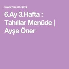 6 ay 3 hafta tahillar menude ayse oner 6 ay beslenme tahillar