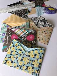 Trace your template onto a scrap piece of card stock. Diy Envelopes With Scrapbook Paper Yarn Scissors Silk