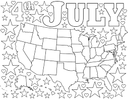 Print 1 page or print as many as you need. 4th July Coloring Page Map Of Usa With Stars And Hearts Rooftop Post Printables