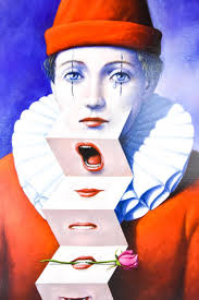 Sold at Auction: Rafal Olbinski, Rafal Olbinski Portrait of a Clown Oil  Painting