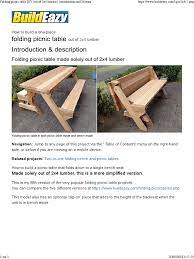 Bench was easy to build. 00 Folding Picnic Table Diy Out Of 2x4 Lumber Lumber Nut Hardware