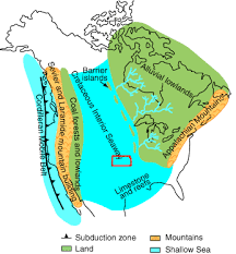 Color Map Of North America Showing Position Of Cretaceous Interior Seaway And Other Geographic Features Geologia