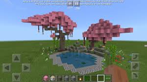Take the falling petal effect and apply them to falling leaves around autumn trees and that. Pretty Blossom Tree Idea Minecraft Garden Minecraft Decorations Minecraft Designs