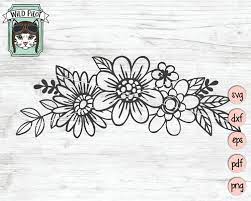 Download Flowers Cut File Floral Border Svg