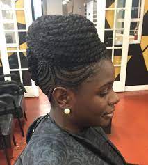 50 Updo Hairstyles For Black Women Ranging From Elegant To Eccentric Cornrow Hairstyles Hair Styles Cornrow Updo Hairstyles