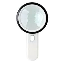 12 Led Lighted Magnifier 20x Handheld Reading Loupe Magnifier 105mm 4 1 Battery Powered Illuminated Magnifying Glass For Readi Magnifying Glass Magnifier Led