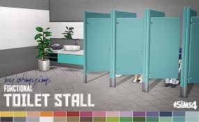 Functional Toilet Stall I Finally Yes There Are So Many Things I Ve Wanted To Make Functional Made This Ts3 Toilet Stall Fun Sims 4 Cc Furniture Sims 4 Sims