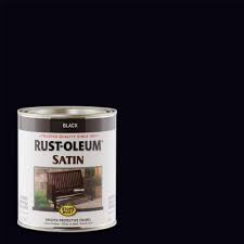 rust oleum stops rust 1 qt protective enamel satin black interior exterior paint