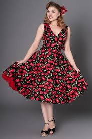 Rockabilly Greaser Girl Clothing Cherry Print Cherry Dress Girls Dresses Greaser Girl