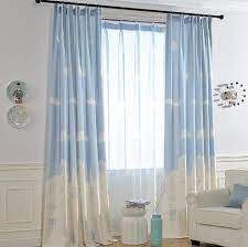 Blue White Cloud Window Curtains For Nursery Room Mavi Perdeler Genc Odasi Dekoru Cocuk Odasi