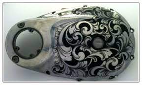 Motorcycle Engraving By Steel Tattoos Engraved Motorcycle Parts One Of The First Engravers To Engrave Motorcycle Custom Metal Work Motorcycle Parts Engraving