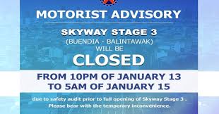 The skyway stage 3 is the elevated road project of smc unit citra central expressway corp. Skyway Stage 3 Temporarily Closed For Safety Audit Dpwh Philippine News Agency