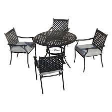 Maybe you would like to learn more about one of these? Patio Festival 5 Piece Metal Outdoor Dining Set With Gray Cushions Pf19120 220 G The Home Depot