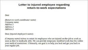 As soon as the employee returns to work, he should contact the hr department to confirm his attendance. Free 21 Work Letter Samples In Pdf Ms Word