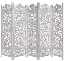 Many room dividers to match your personal style, backed by price match guarantee! Wooden Partition In Lotus Design Decor Panels Wooden Room Separator Mango Wood In Antique White Color 5 Wood Art City