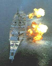 I Love Warships - USS New Jersey (BB-62) fires a full... | Facebook
