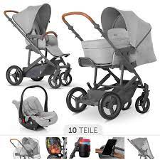 Ein kinderwagen 3 in 1 punktet durch zahlreiche zubehörteile. Abc Design 3in1 Kinderwagenset Merano 4 Inkl Babywanne Autositz Xxl Zubehorpaket Woven Grey Babyartikel De