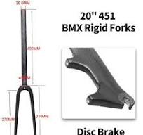 BSFHQS Forcelle Rigide BMX 20" 451 Forcelle Anteriori Bici in Fibra di Carbonio 1-1/8" Forcella per Bici con Freno A Disco A Tubo Dritto 9 * 100mm ...