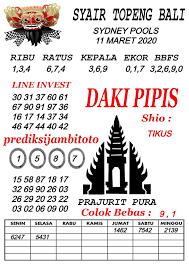 Forum Syair Sydney Pools Akurat 11 Maret 2020 Sydney Bali Hong Kong
