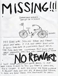Missing Bike No Reward Hysterical