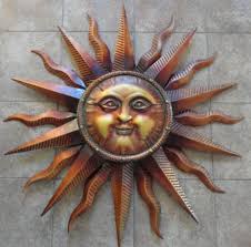 Large Copper Patina Sun Face Wall Hanging Metal Art Decor 38 Indoor Outdoor Metal Sun Wall Art Star Wall Art Outdoor Wall Art