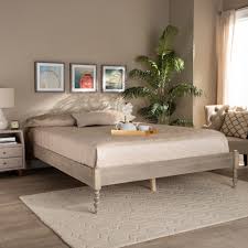 Crafted of distinctive smoked oak, the masterful finish work celebrates its unique grain and burl. Baxton Studio Cielle French Bohemian Antique White Oak Finished Wood Full Size Platform Bed Frame Walmart Com Walmart Com