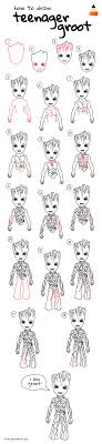 How To Draw Teenager Groot Marvel Art Drawings Marvel Drawings Easy Drawings