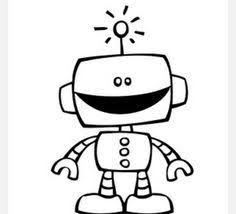 Black And White Robot Pin By Noelia Furchtgott On Images Robots Drawing Drawing For Kids Digi Stamps