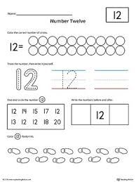 Number 12 Practice Worksheet Writing Numbers Numbers Preschool Learning Numbers