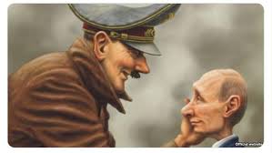 Guerre en Ukraine : Vladimir Poutine singé en petit soldat d'Adolf HItler  dans une caricature | CNEWS